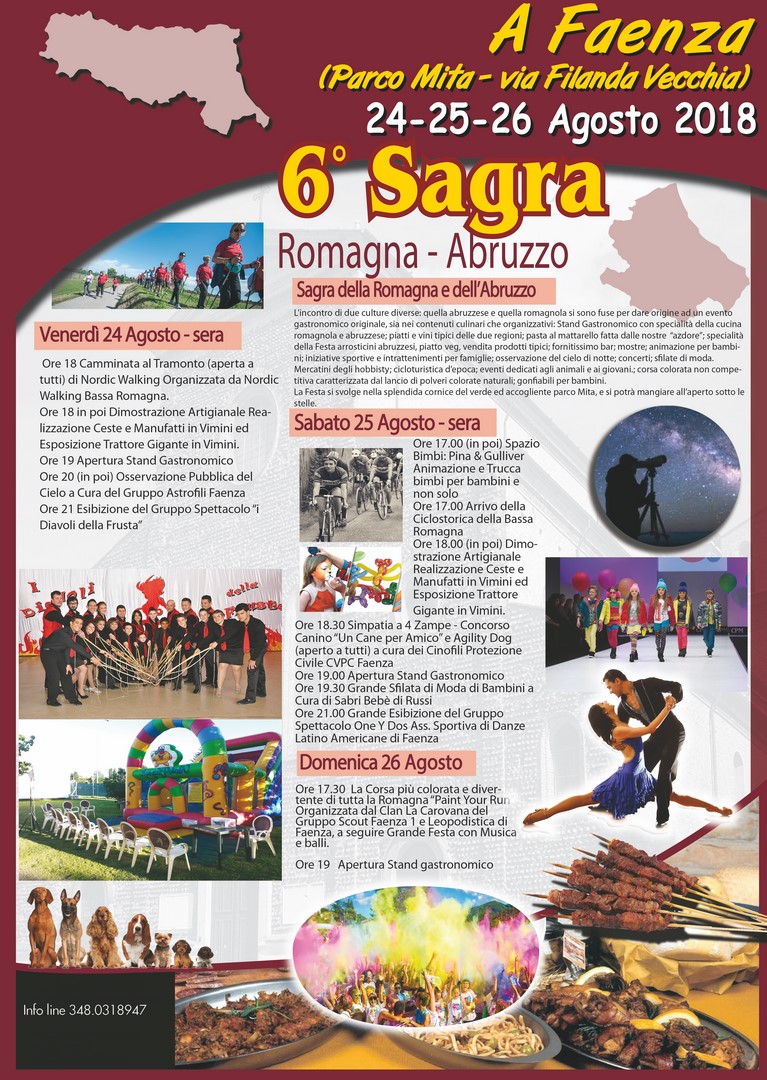 Locandina - Programma Sagra Romagna Abruzzo 2018 - Faenza (Ravenna, Emilia-Romagna)